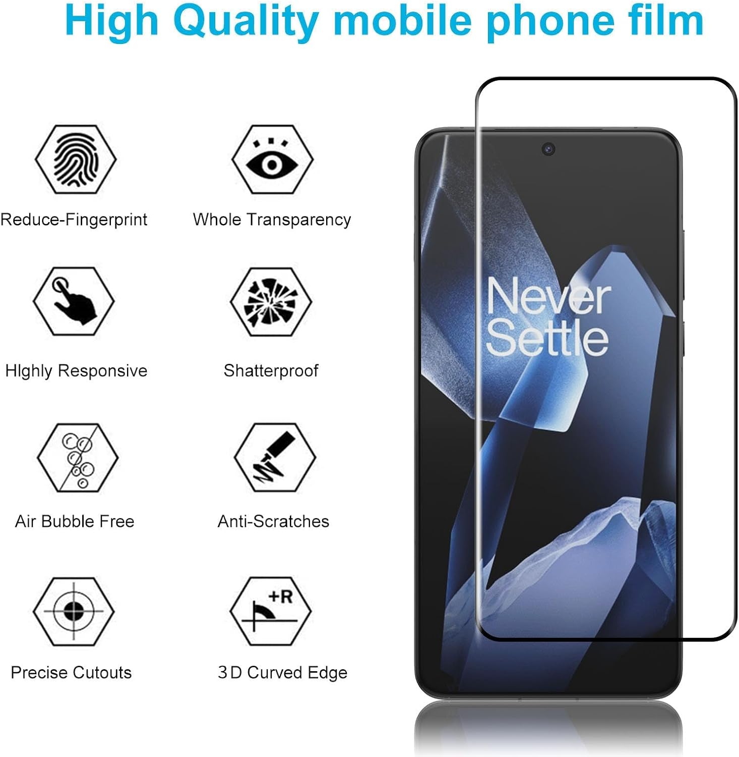 Didisky Screen Protector for Oneplus 13(Not for 13r,13t,13 Pro), 3 Pack Tempered Glass Film with 2 Pak Lens Protector, 3D Curved Full Coverage,Easy to Install,Scratch-Resistant,9H Hardness,Bubble Free