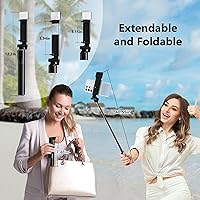 Vista 6 de Selfie Stick, trípode retráctil de 40 pulgadas para teléfono con control remoto inalámbrico y luz, trípode portátil para selfie stick