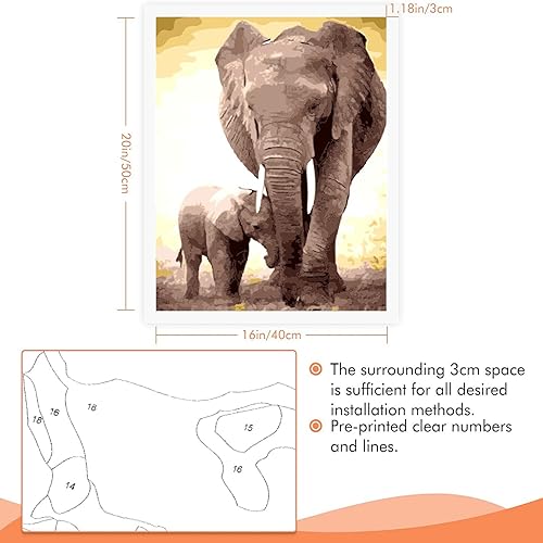 Miniatura 5 de Toudorp Kits de pintura por números de 16 x 20 pulgadas, pintura en lienzo para adultos principiantes y niños con pinturas acrílicas y pinceles,