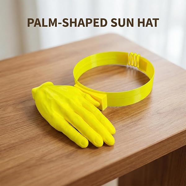 Visera Solar en Forma de Mano, Sombrero Sol Divertido Impreso 3D, Novedad Visera de Golf Manos Libres con Correa Ajustable, para Fotos, Verano en la Playa y Viajes - 4