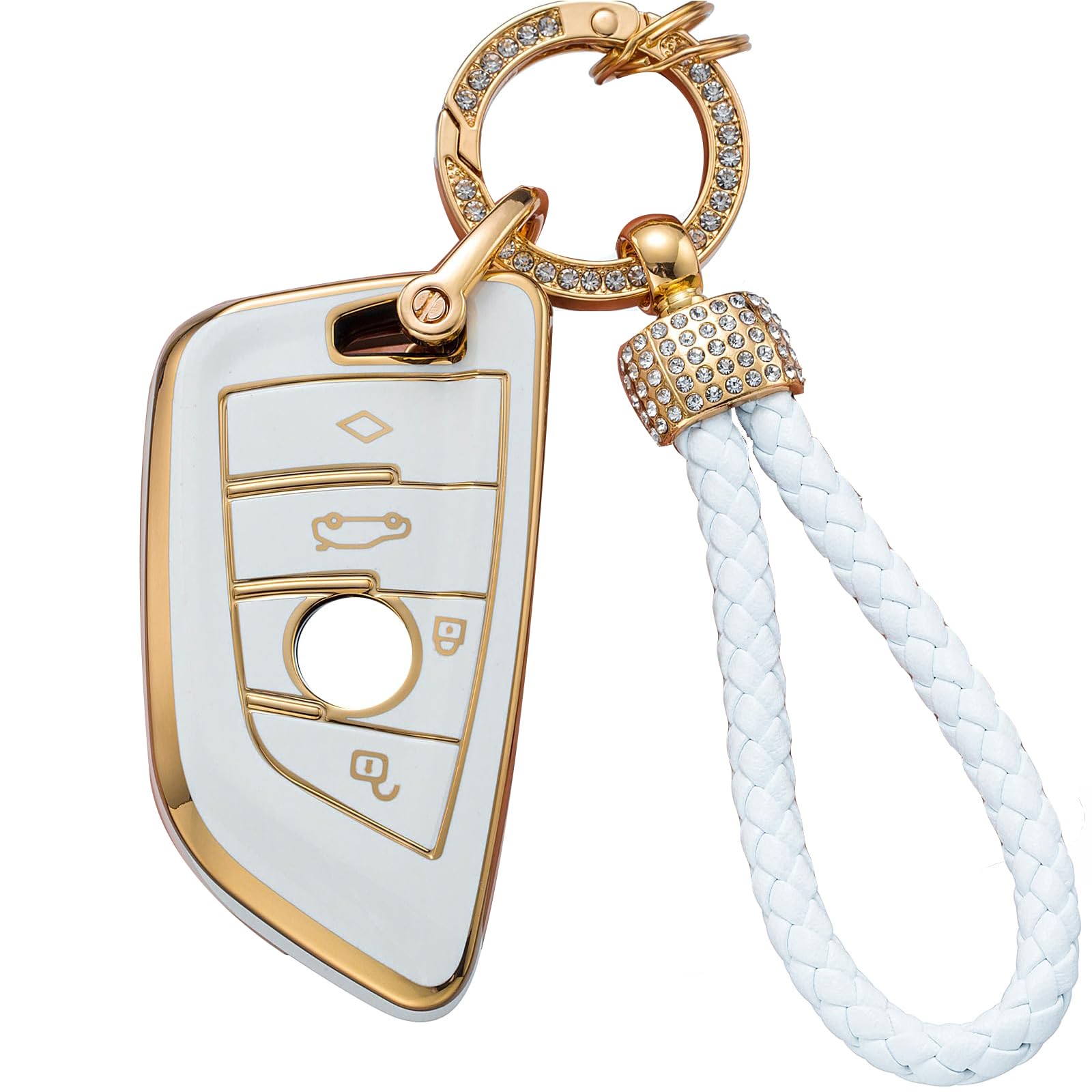 LCXJMWKL for BMW Key fob Cover,Compatible with BMW 2 5 6 7 Series X1 X2 X3 X5 X6 Smart Key Premium Soft TPU Anti-dust Full Protection