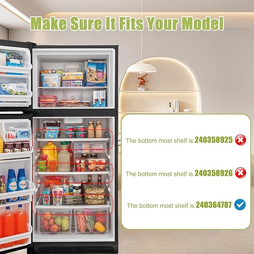 Miniatura 4 de 240364787 Marco de la cubierta del cajón del cajón del refrigerador de las piezas de repuesto de la unidad de la cubierta del cajón para el