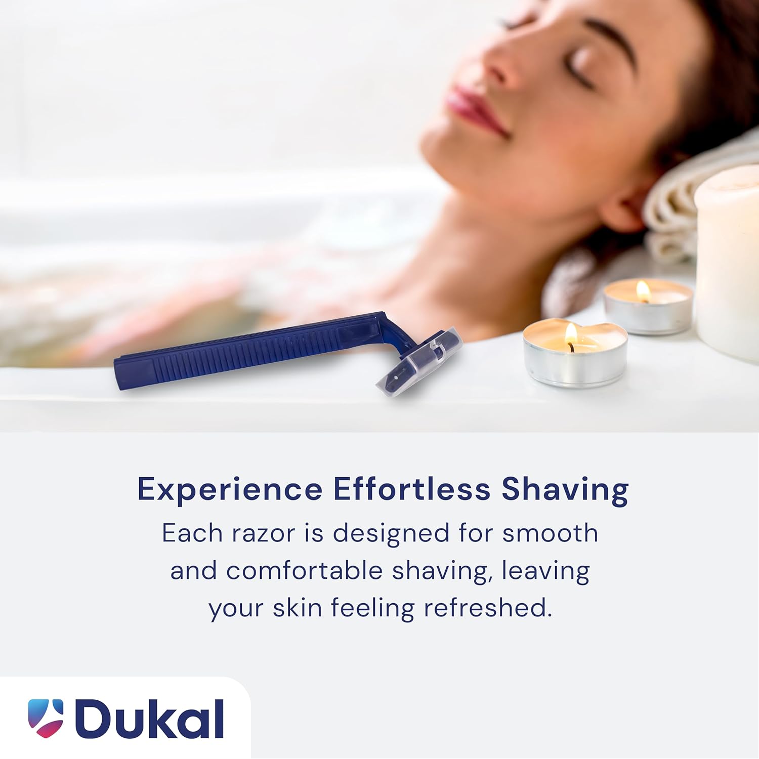 Dukal DR05 Dawn Mist Standard Disposable Razor, Twin-Blade, Blue Handle, Pack of 2000