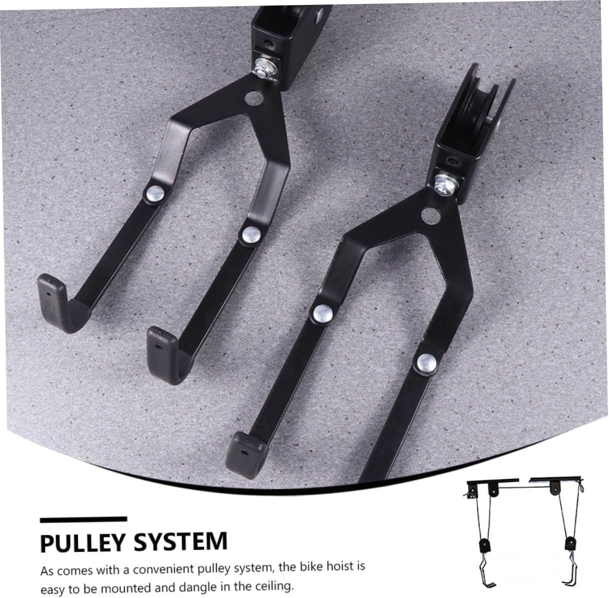 POPETPOP 2sets Wall Mounted Bike Storage Rack Indoor Smooth Pulleys for Efficient Garage Space Optimization Easy Ceiling Hook Installation for and Equipment
