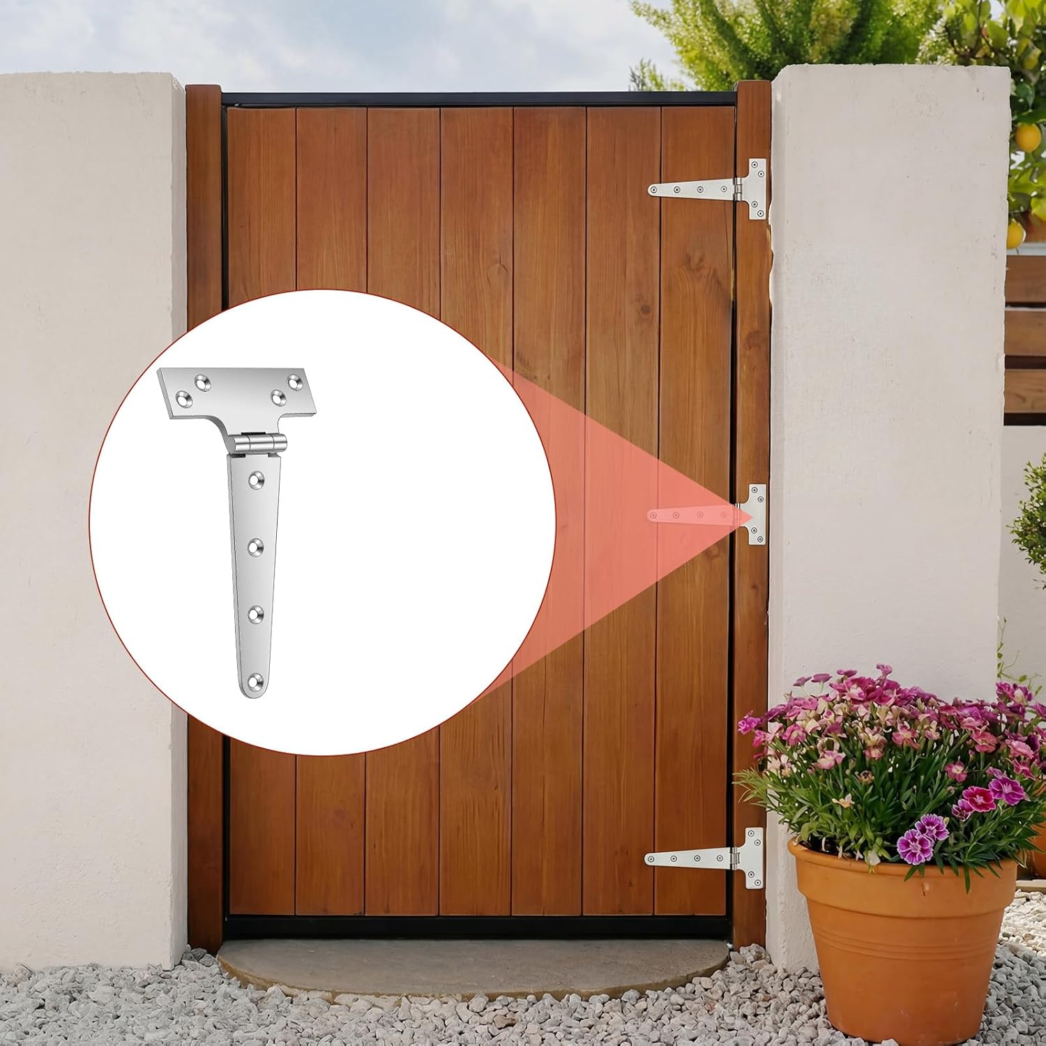 Moxweyeni 2 Pcs 8 x 4 Inches 316 Stainless Steel T Hinges Marine Grade Heavy Duty Boat Hatch Hinge with Screws for Hatch, Yacht, Gate, Door, Fence, Barn, Cabinets, Windows