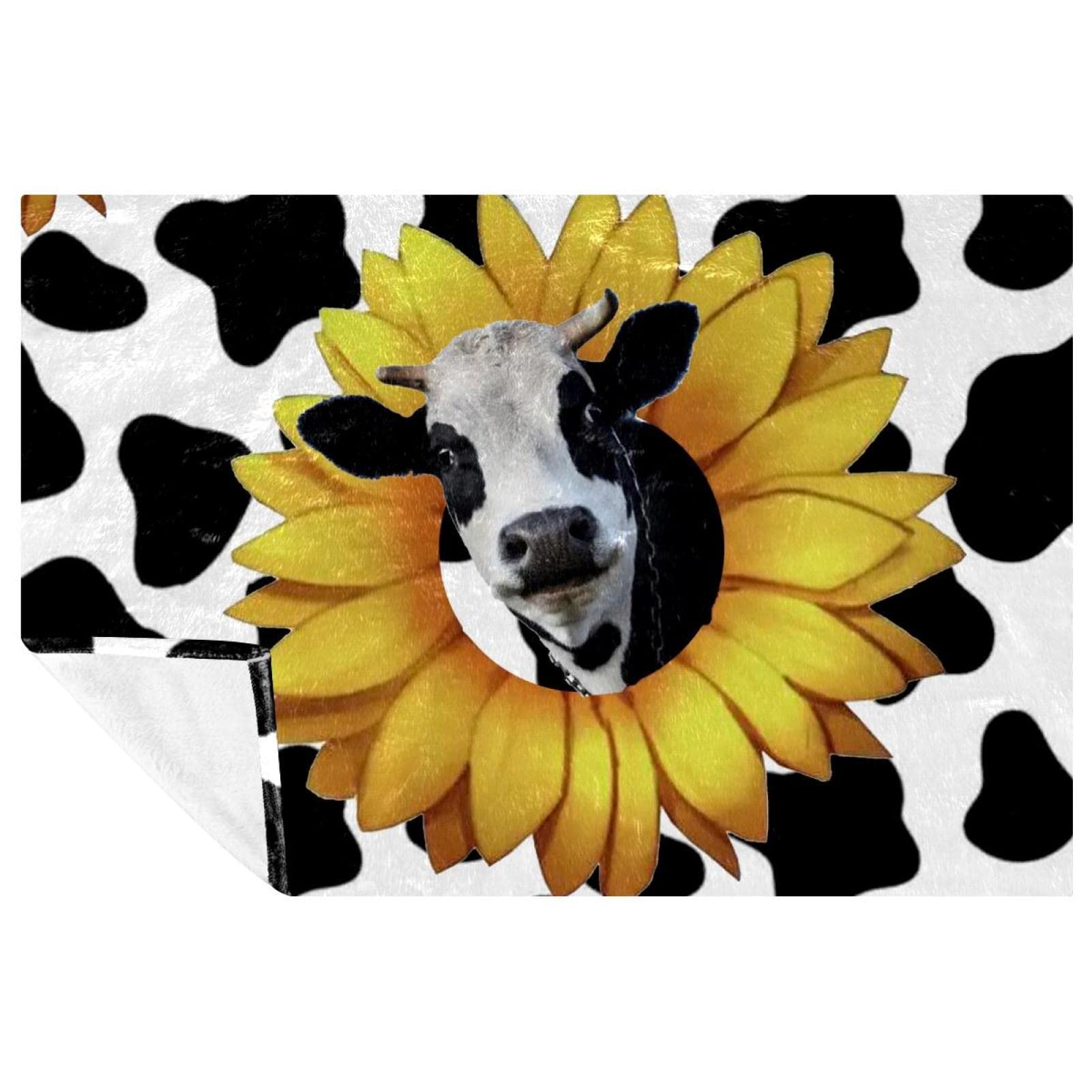 Couverture douce vache et tournesol pour réchauffer vos moments cocooning