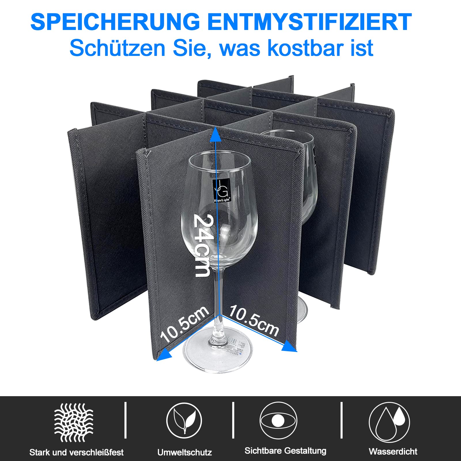 Soportes Para Copas de Vino,Caja de Almacenamiento Para Copas de Vino Recipiente de Almacenamiento Caja Plegable Para 12 Productos de Cristal Cocina,Bar,Restaurante,Gabinete,Vidrio