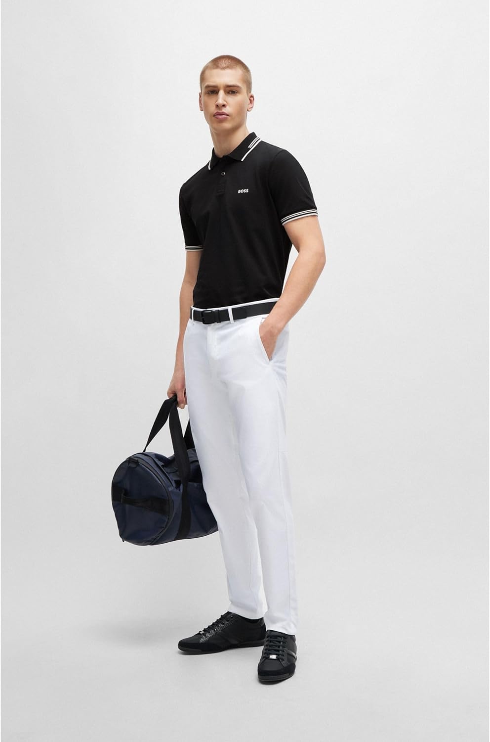 BOSS Men's Saturn Lowp Leather Trainers with Odour Neutralising Inner Lining Size - Image 3