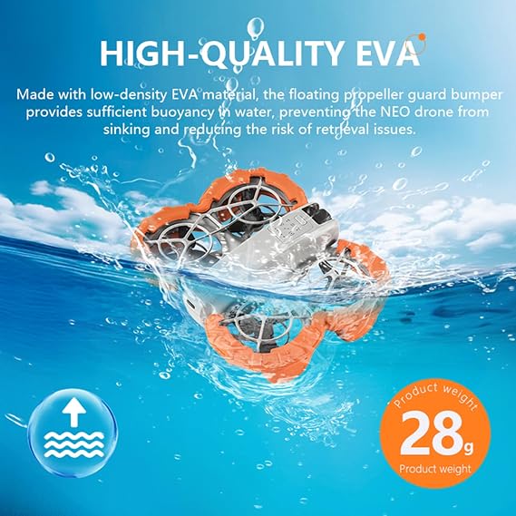 Propeller Guard Protector Buoyancy Anti-Collision Rings Compatible with DJI NEO Drone, Propellers Paddle Protection Bumper Rings for DJI NEO Drone Accessories, Orange