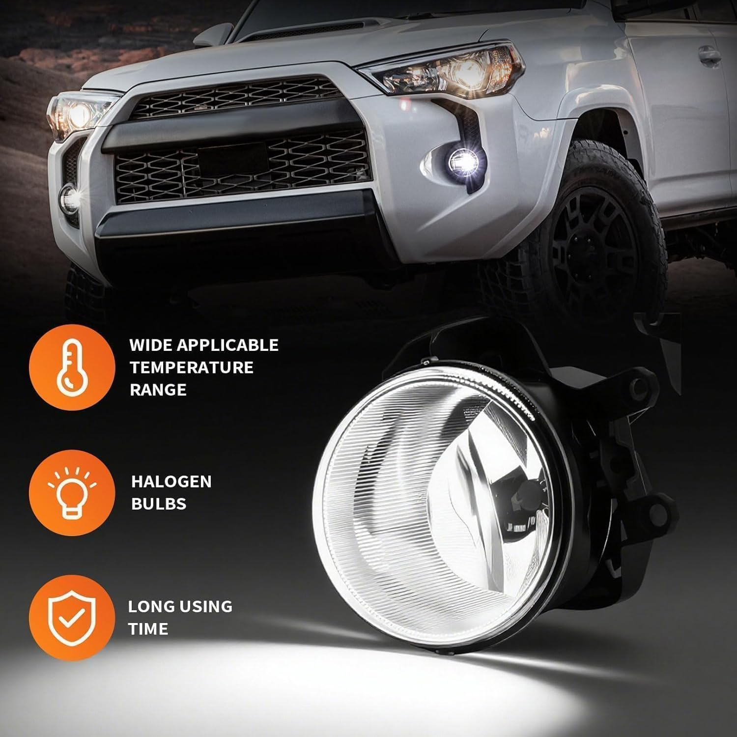 Fog Lights Assembly Compatible with 4Runner TRD SR5 2014-2020 Pair Fog Lamp w/Bezels and Bulbs 5212735100 5212835080 TO1038173 TO1039173