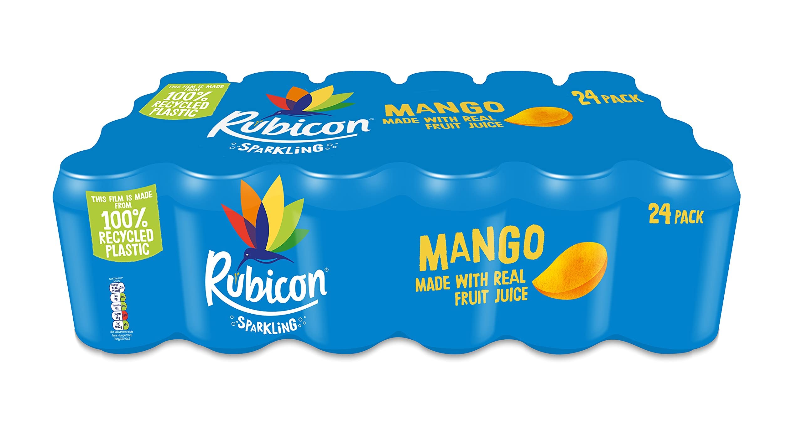 Buy Rubicon Sparkling Mango, Fizzy Drink with Real Fruit Juice, 24 x
