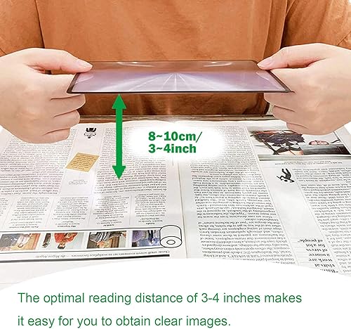 Miniatura 5 de Lupa de página, 2 unidades, 3 unidades, lente Fresnel de plástico óptico plano ligero con 2 marcapáginas de tamaño tarjeta, lupa plana para personas