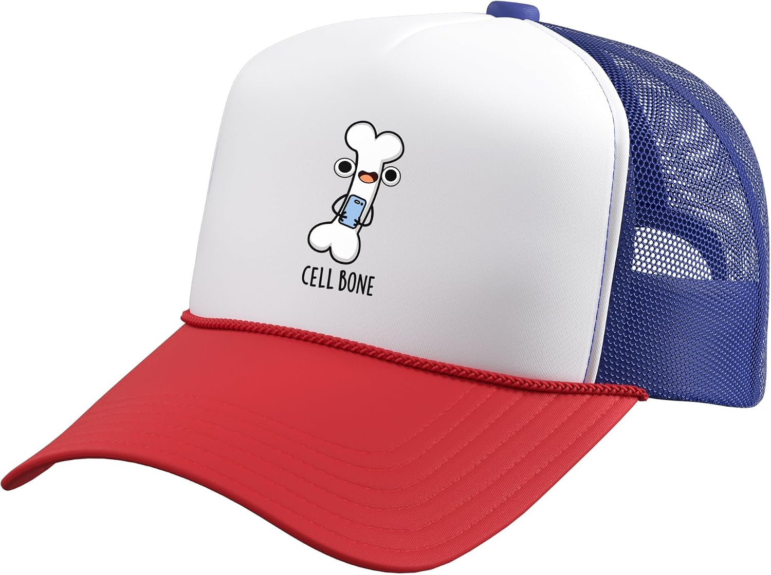 Cell Bone Funny Cellphone Pun Trucker Hat with Adjustable Mesh Back