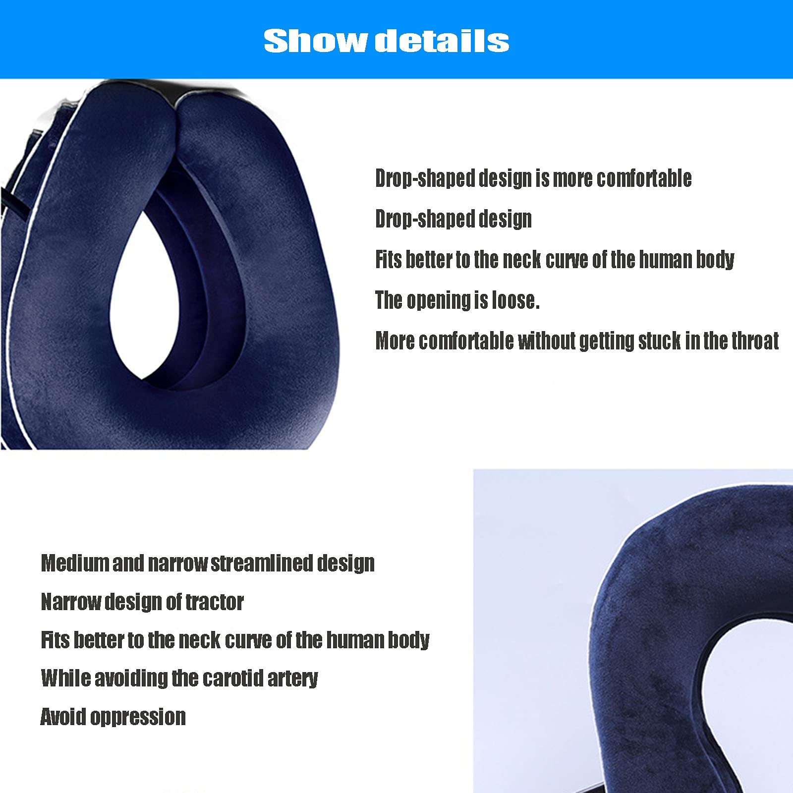 Dispositivo De Cuello Cervical Inflable De Aire, Soporte De Tracción para El Cuello para Aliviar El Dolor De Cuello, Ideal para Uso En La Oficina En Casa,Gris