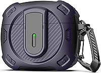 Vista 21 de RFUNGUANGO Funda para AirPod de 2ª generación con kit de limpieza, armadura protectora de carcasa dura militar con bloqueo para funda de carga