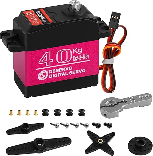 88.2 lbs Servo Digital Servo Digital Servo Full Metal Gear Impermeable con Servo Bocina 25T Compatible con 18, 110, 112 RC Car Crawler Robot Control