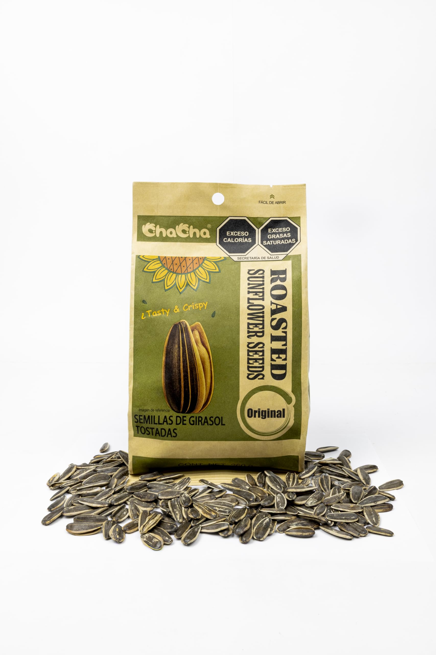 Cha Cha Sunflower Seeds (Roasted) 250g 100% Natural Flavor (16 Bags)