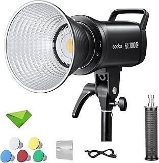 Godox SL100D Luz de vídeo LED Luz do dia 100W 5600K CRI 96 TLCI 97, 8 Luzes FX Studio LED Luzes de filme de vídeo contínuo Bowens Mount para vídeo ao vivo, produção comercial