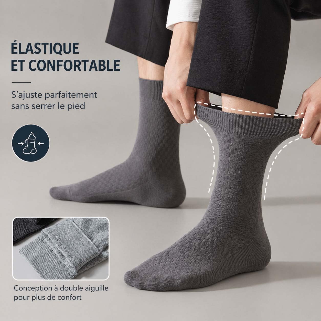 Leyof Chaussettes Alessio Mi-Hautes En Fibre De Bambou, Alessio Chaussettes, Atmungsaktiv Und Feuchtigkeitsableitend, Unisex, Geeignet füR Den Alltag