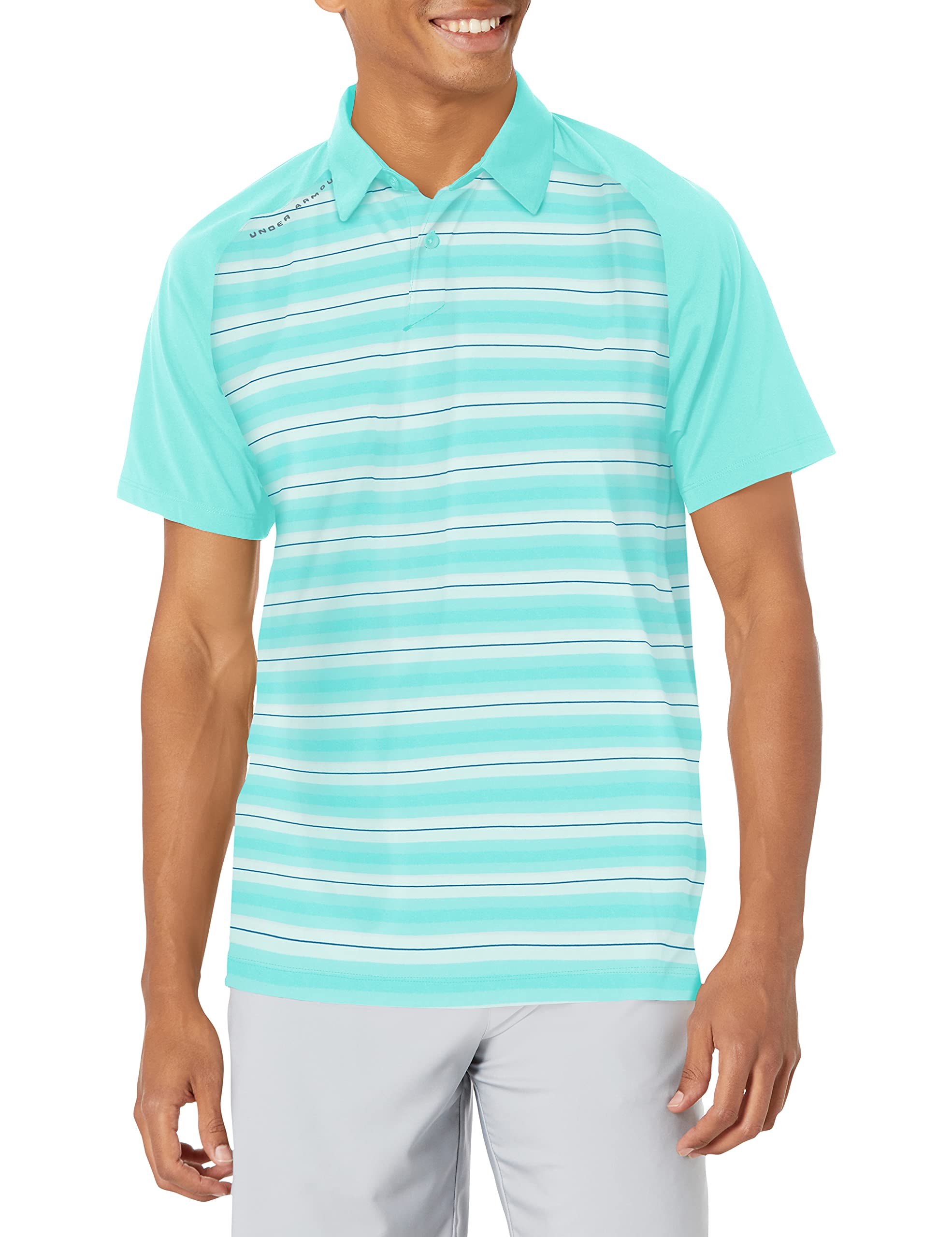 Under Armour Men's Threadborne Boundless Polo, Tropical Tide/Rhino Gray, Medium