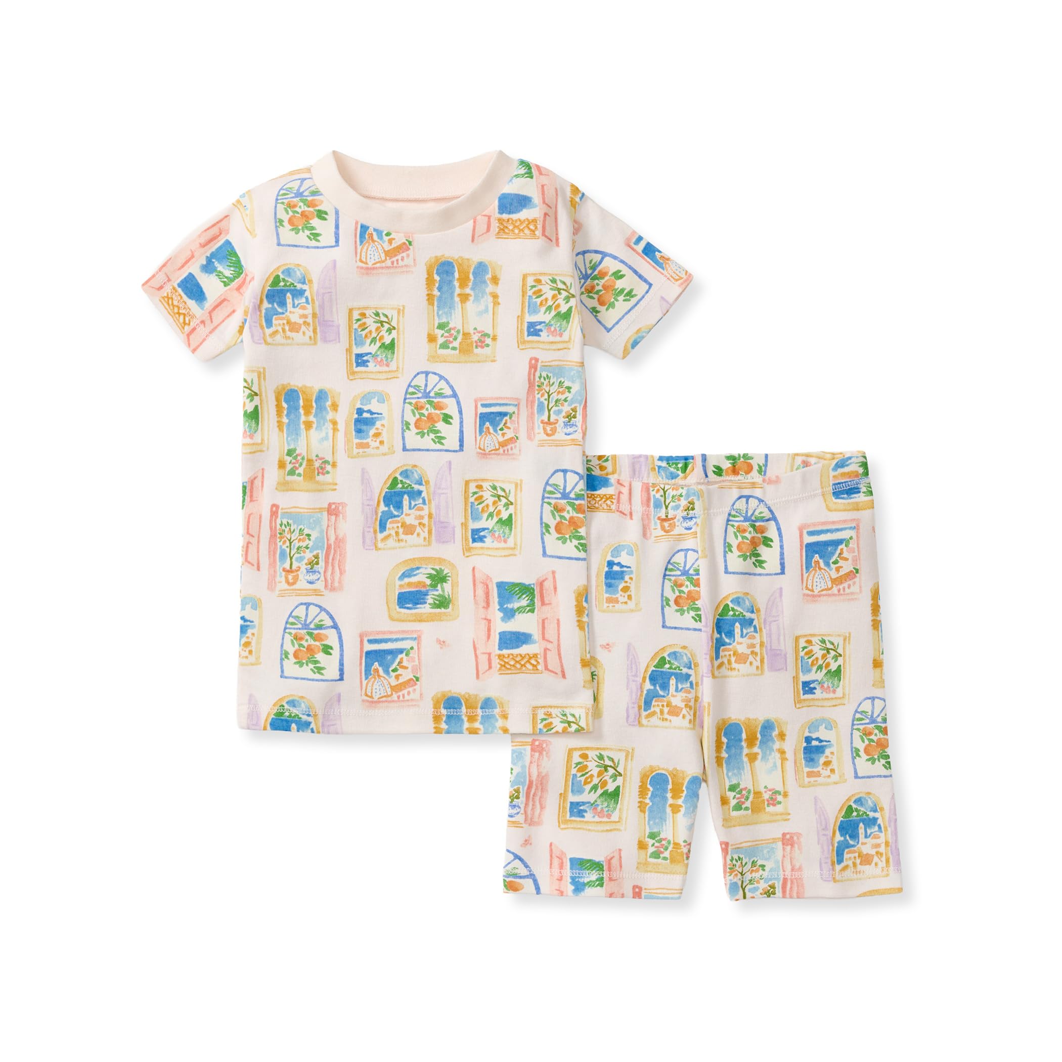 Burt's Bees Baby Unisex Organic Cotton Short Sleeve & Shorts PJ Set, 2-PC