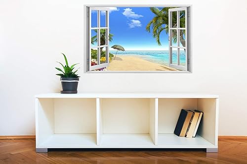 Miniatura 9 de Mi Alma Calcomanías de pared de vinilo extraíbles 3D, diseño de marco de ventana, amplia variedad de vistas realistas, fáciles de aplicar, despegar