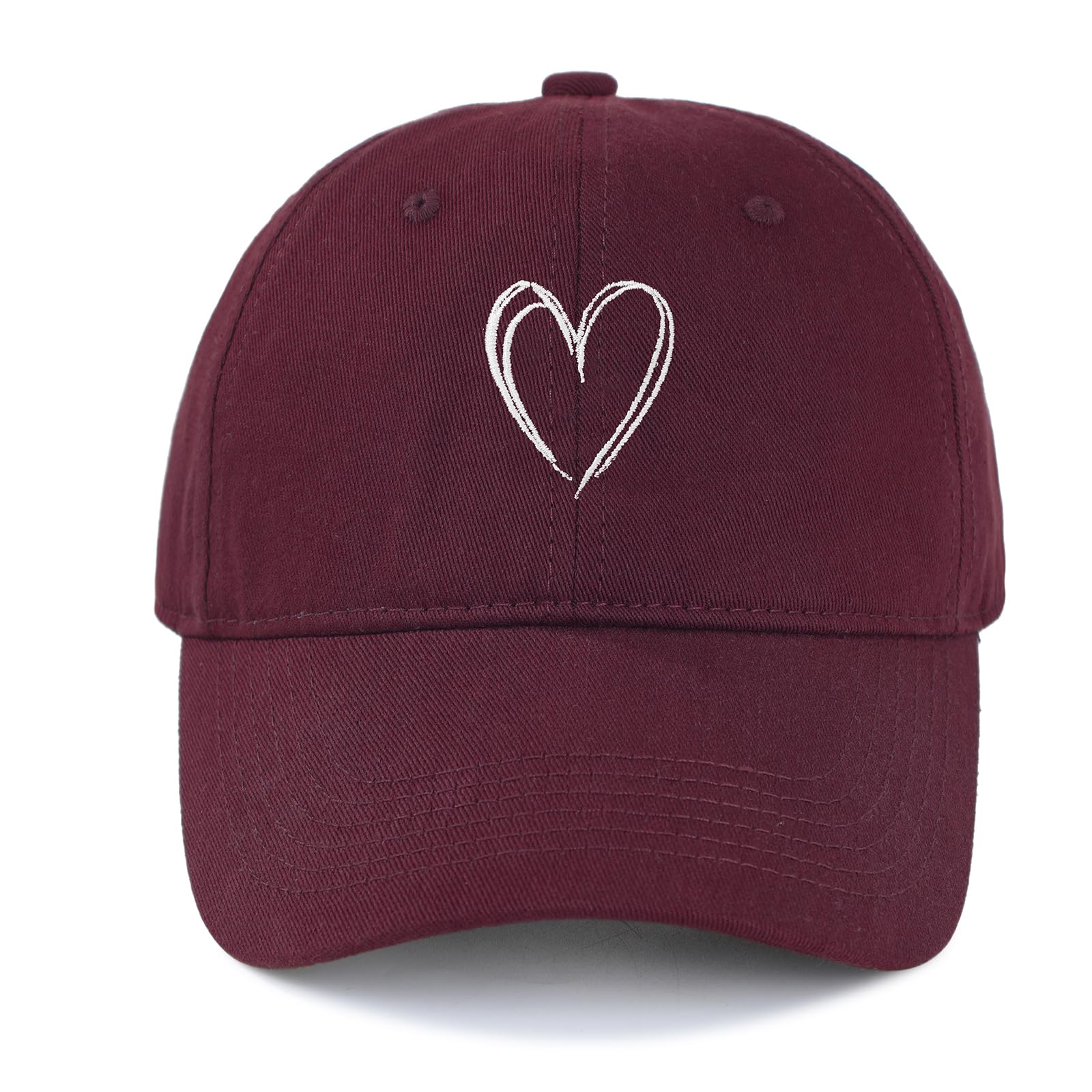 American Trends Womens Baseball Caps Cute Heart Embroidered Dad Hat