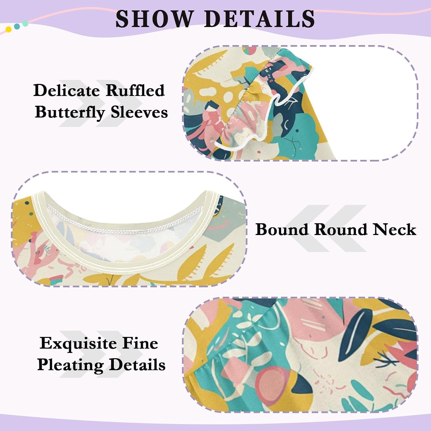 visesunny Toddler Clothes for Girls Grotesque Art Reality Nature Long Sleeve Fall Shirts Cotton Top with Ruffle Collar