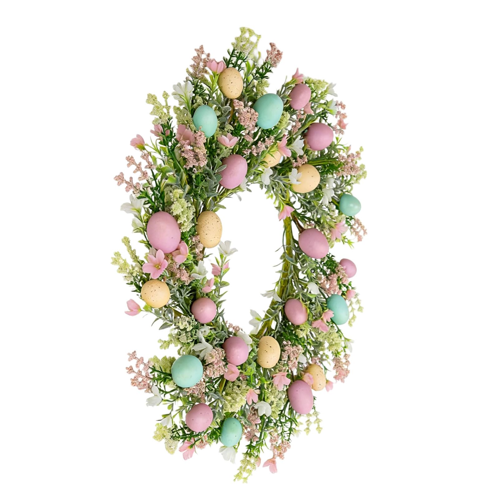 NVOQILIN Spring Wreath Easter Eggs and Flowers Decoration Florals Garlands Decorative Door Ornament Wreath