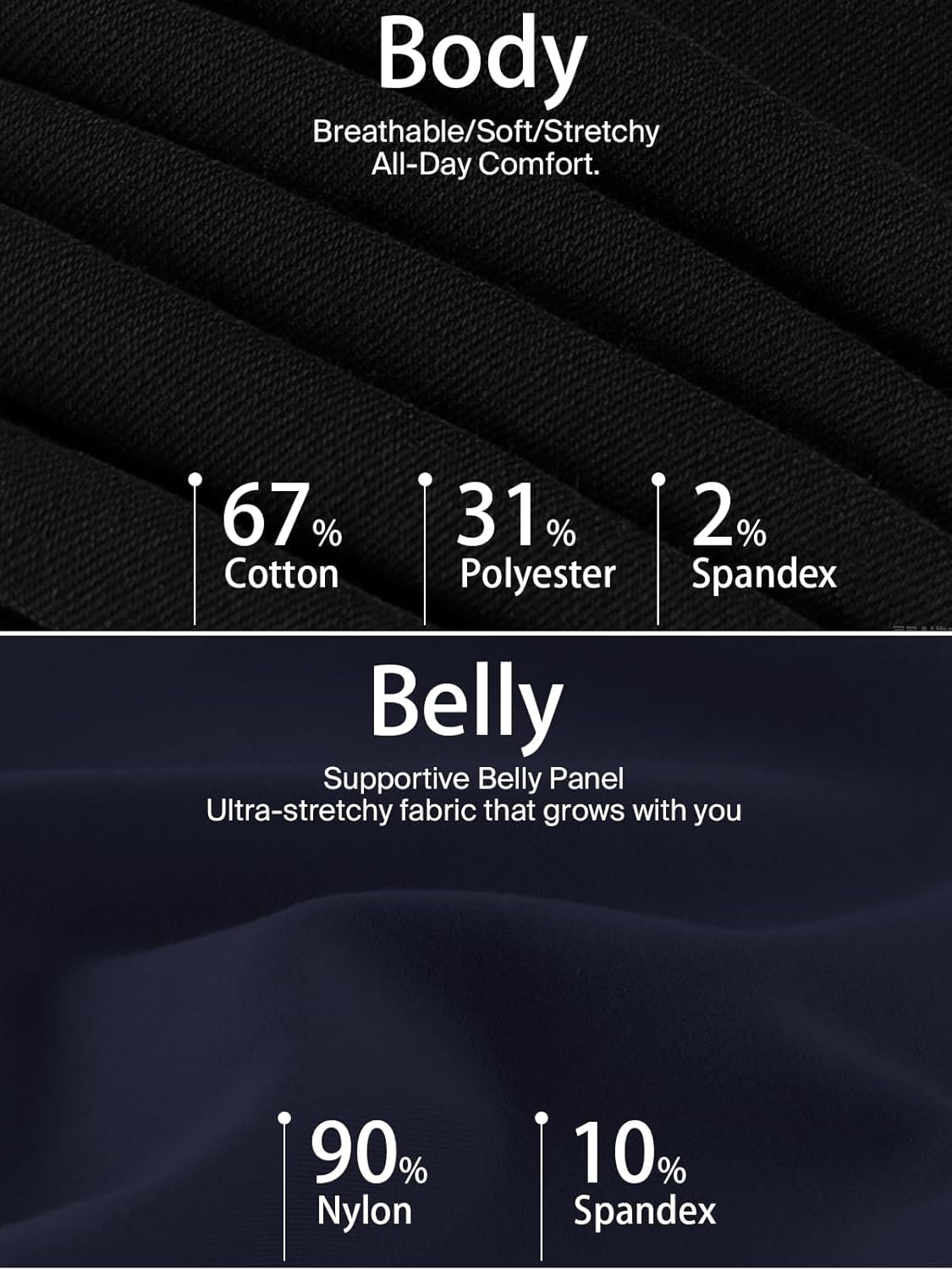 Ecavus Maternity Jeans Over Belly Wide Leg Comfy Stretch Denim Maternity Pants with Pockets - Image 6