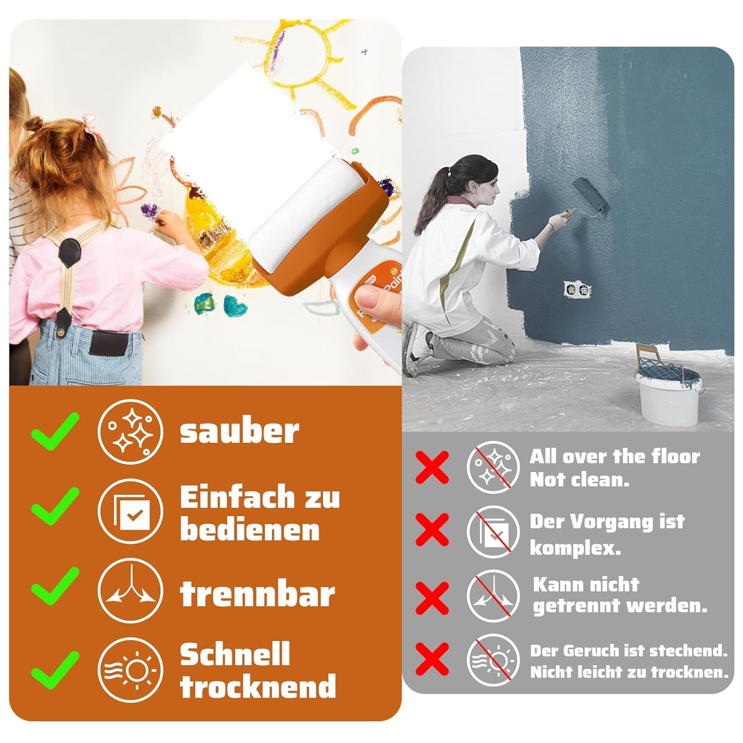 HIULLEN Wandverf reparatieset, wit, 500 g, wandreparatieborstel met