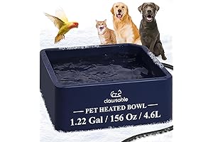 Heated Water Bowl for Cats,1.22 Gallon,Outdoor Waterproof Heated Water Dish for Your Felines