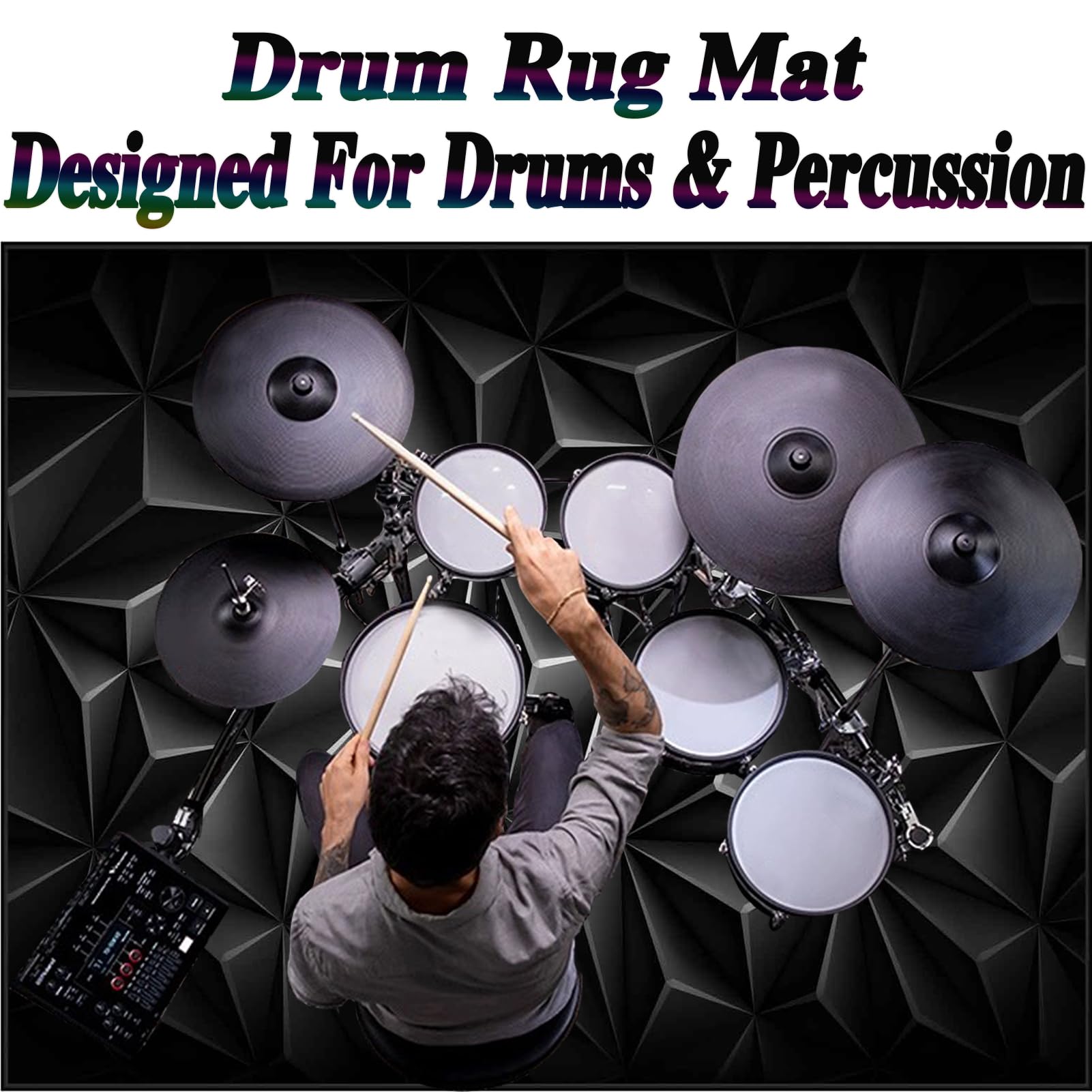 210 x 180 cm Tappetino per Batteria Elettronica Tappeto A Tamburo Tappeto Batteria Drum Tappeto Professionale per Tamburi Tappetino Antiscivolo Insonorizzato Drum Carpet Acustica Drum Rugs