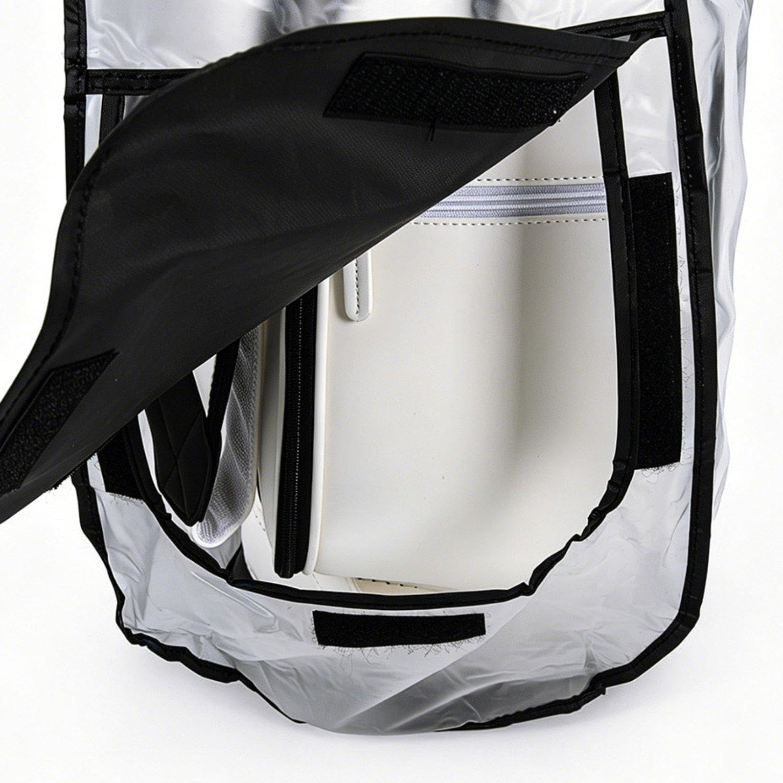 Funda de Lluvia para Bolsa de Golf Cubierta Impermeable Protector Capucha Transparente PVC Carro Empuje Acceso con Cremallera Plegable L