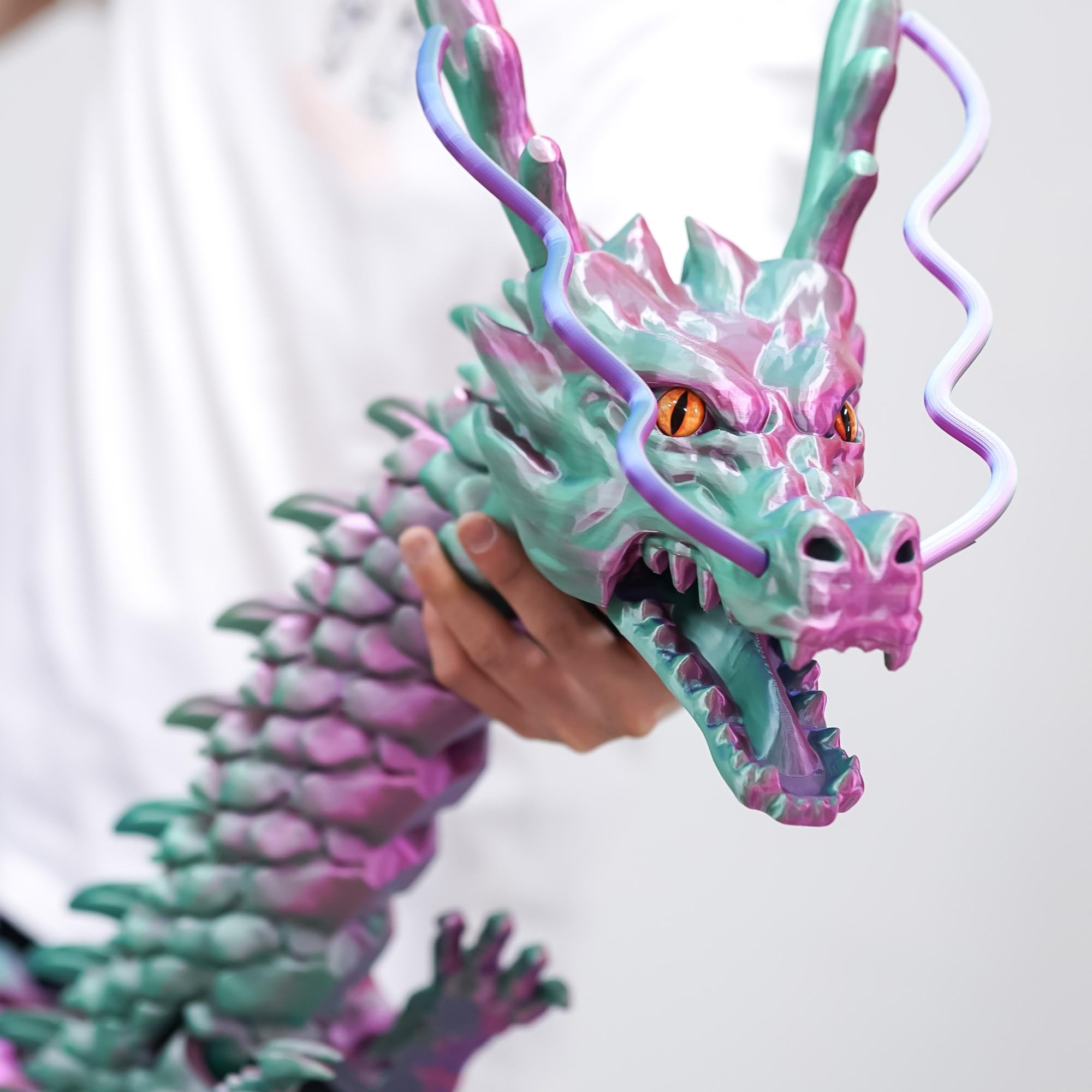 Großes 3D-gedrucktes Drachenspielzeug, XXL-Tiere, 200,7 cm, super lange und große Lacertid-Figuren, riesiges 3D-Druck-Zeug, Dracheneier, riesige Fidget-Actionfiguren, coole 3D-Druck-Geschenke (200,7
