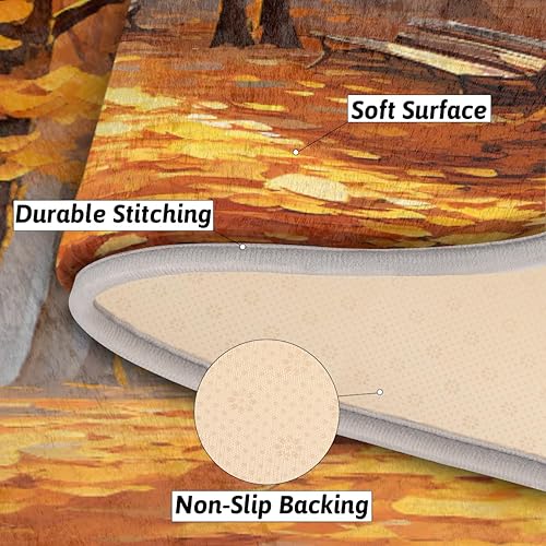 Miniatura 6 de cfpolar Alfombras de baño de bosque de hojas de arce otoñal, alfombra de baño antideslizante de microfibra absorbente, tapetes y alfombras de cocina