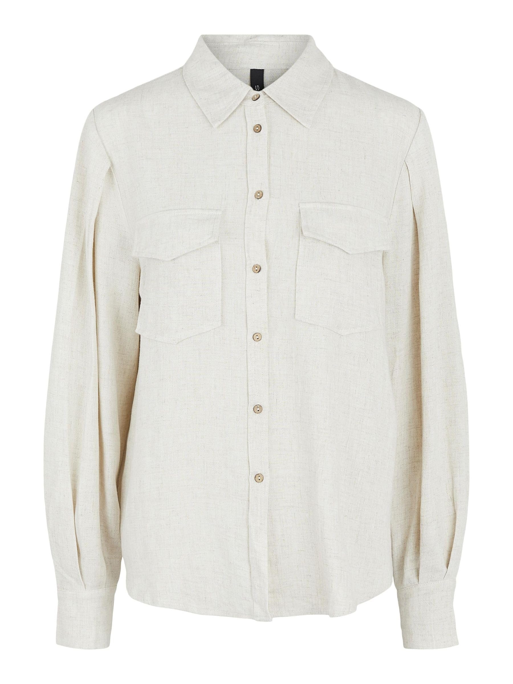 YAS Women's YASVIGGI LS Shirt NOOS Blouse, Beige, L