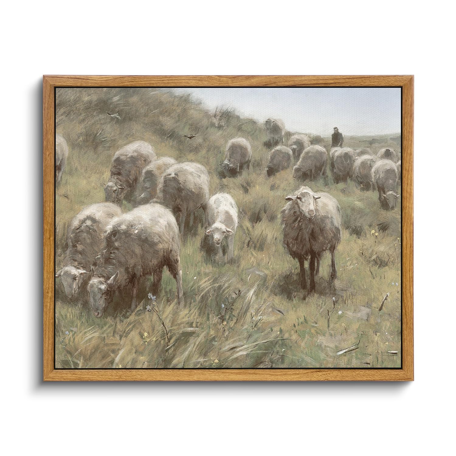 InSimSea Framed Canvas Wall Art, Meadow with Flowers Painting, Landscape for Living Room, Bedroom, Home, Bathroom Decor, 8x10 — view 234
