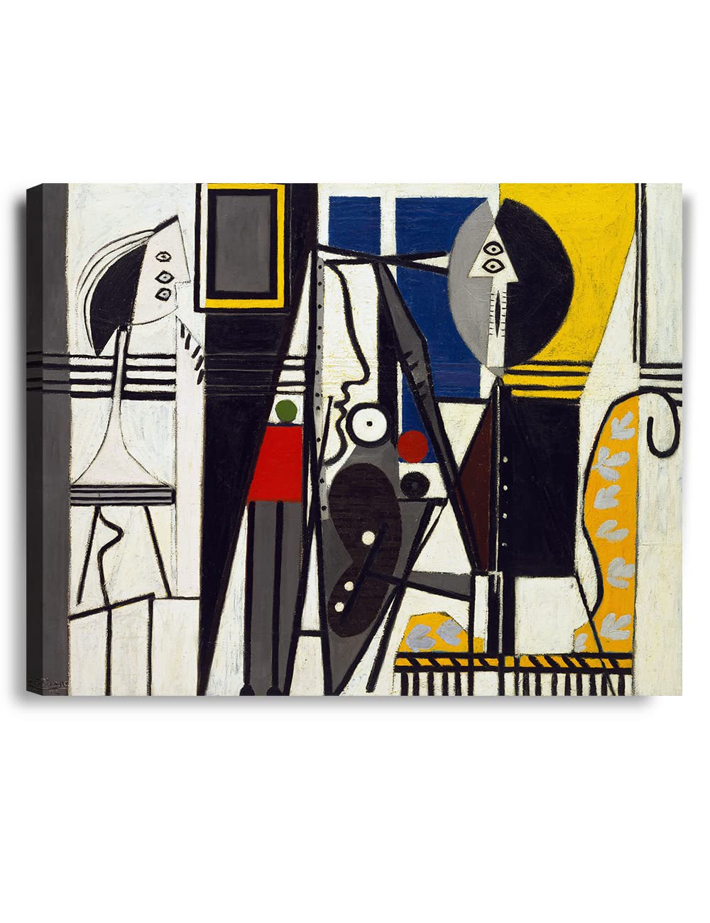 IPICPainter and Model by Pablo Picasso Art reproduction Giclee Prints on Acid Free Cotton Canvas Hand Stretched Canvas Art for Home Decor. 30" W x 24" H