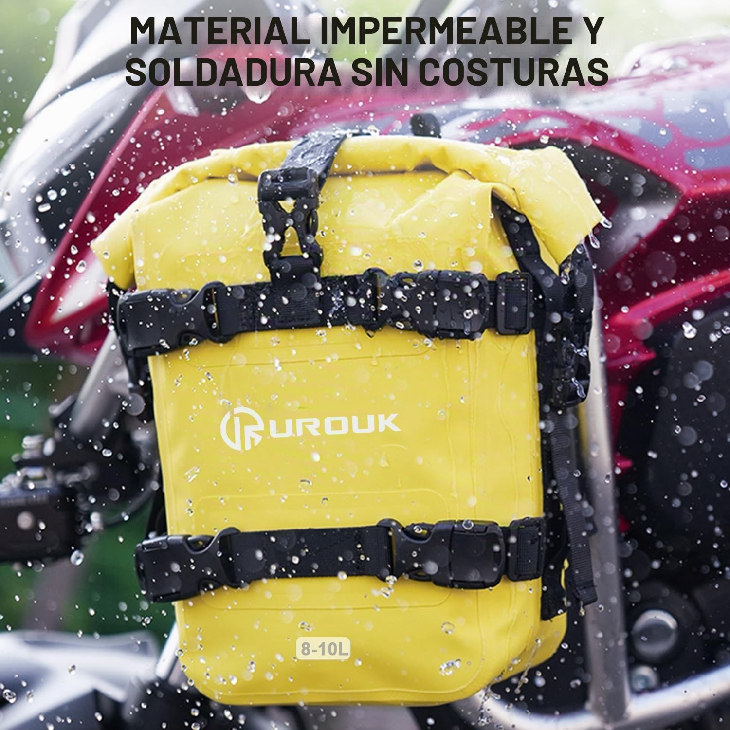 Bolsa Moto Impermeable 8L Bolsa Lateral Parachoques para Moto Bolsa Deposito Motocicleta Bolsa Estanca Deposito