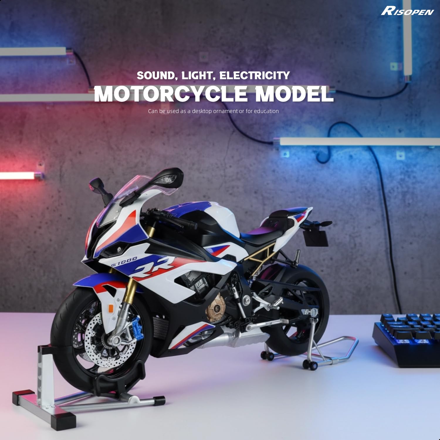 Risopen 1:6 Motorrad-Modellspielzeug passend für die BMW S1000RR