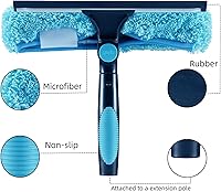 Vista 2 de Escobilla de ventana de 11 pulgadas y limpiador de microfibra 2 en 1 Combo Herramientas de limpieza (solo accesorio) (1)