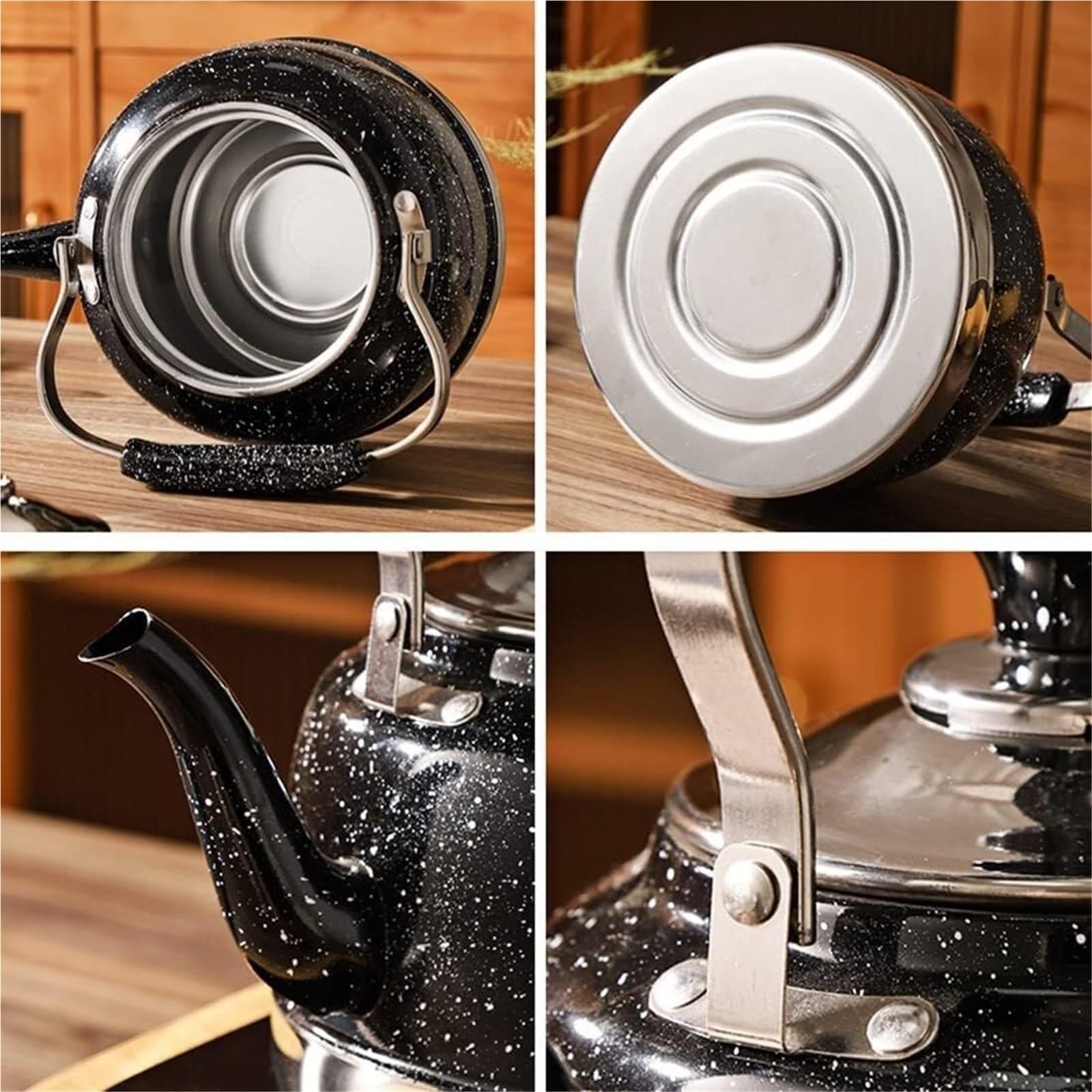 Hervidor de agua de acero inoxidable apto para uso alimentario, hervidor de gas para cocina, tetera con silbato, apto para todas las fuentes de calor(1.5L)