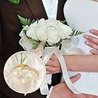 Vista 6 de Hicarer 200 anillos de compromiso para despedida de soltera, anillos de compromiso con brillantina, aleación de aluminio, anillo de boda, mesa