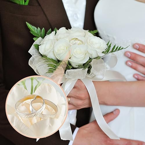 Miniatura 6 de Hicarer 200 anillos de compromiso para despedida de soltera, anillos de compromiso con brillantina, aleación de aluminio, anillo de boda, mesa de