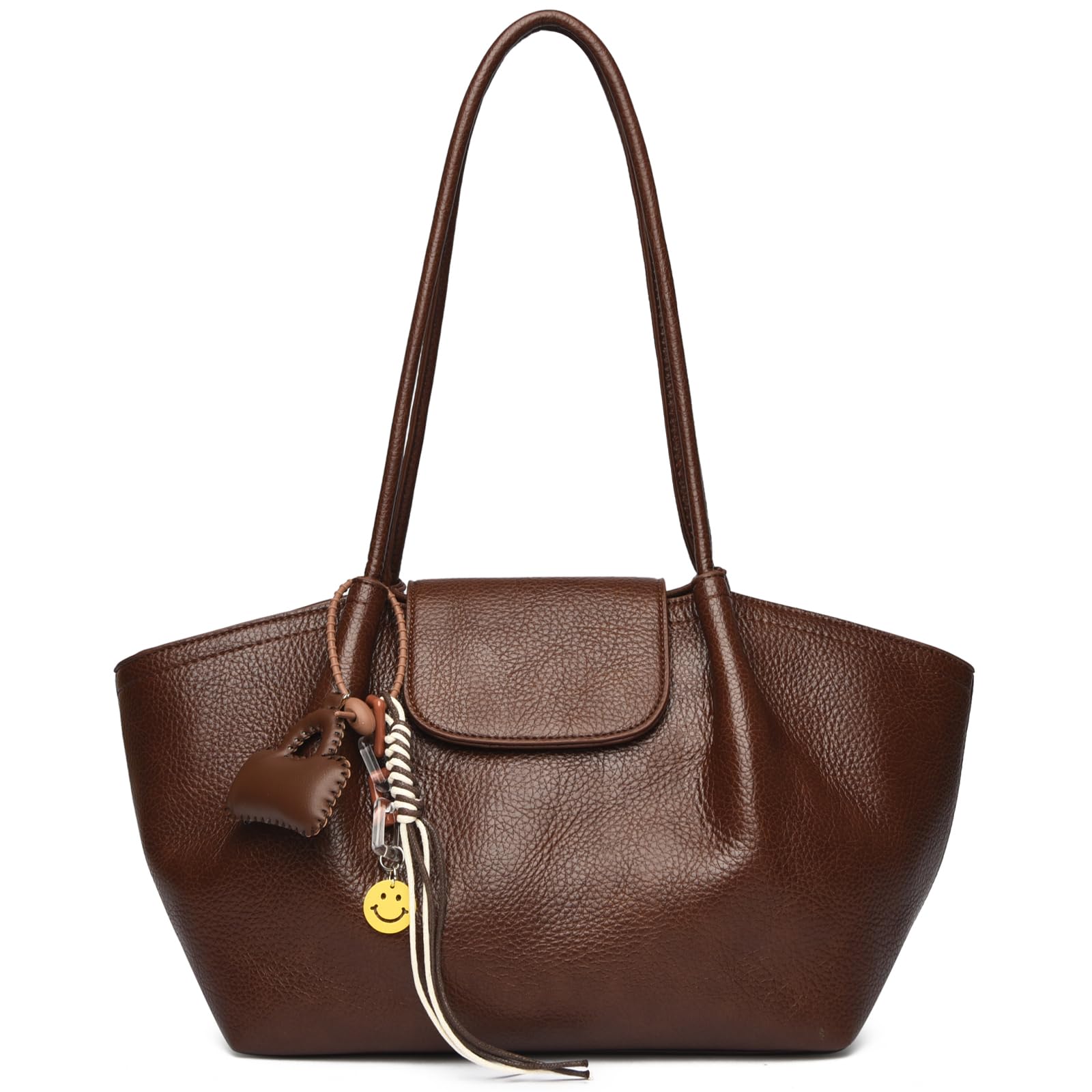 Waniki Handtasche Damen Mittelgroß Schultertasche Kunstleder Tote Bag Einfache Shopper Tasche Dumpling Handtaschen Elegante Umhängetasche Moden Shopper Bag Handbags Tragetasch Hobo Bag