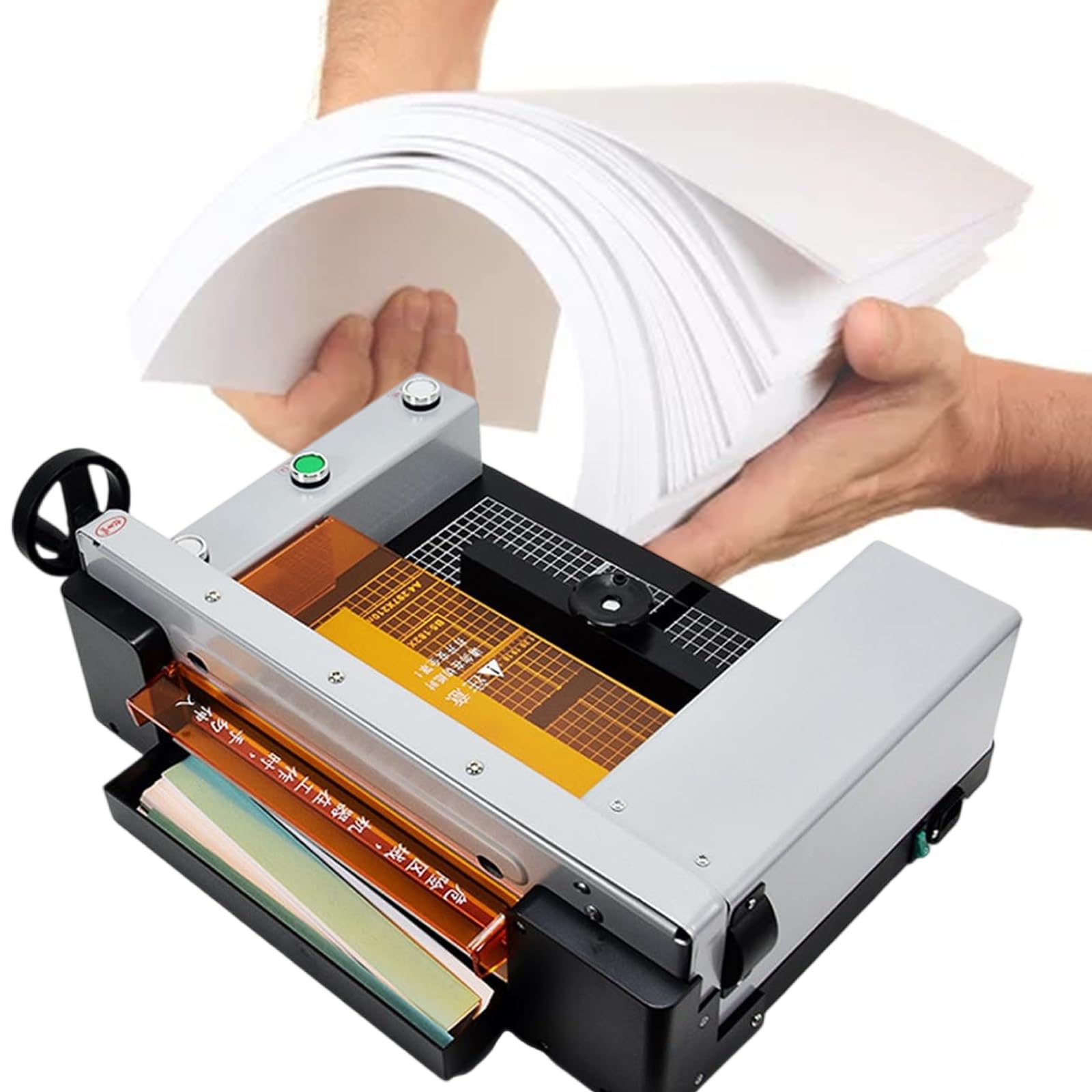 Impianti Di Stampa Taglierina Automatica Per Carta A Ghigliottina Resistente, Con Volantino Rotante Per Pressare La Carta E Piastra Posteriore In Scala, Per Carta Di Più Materiali
