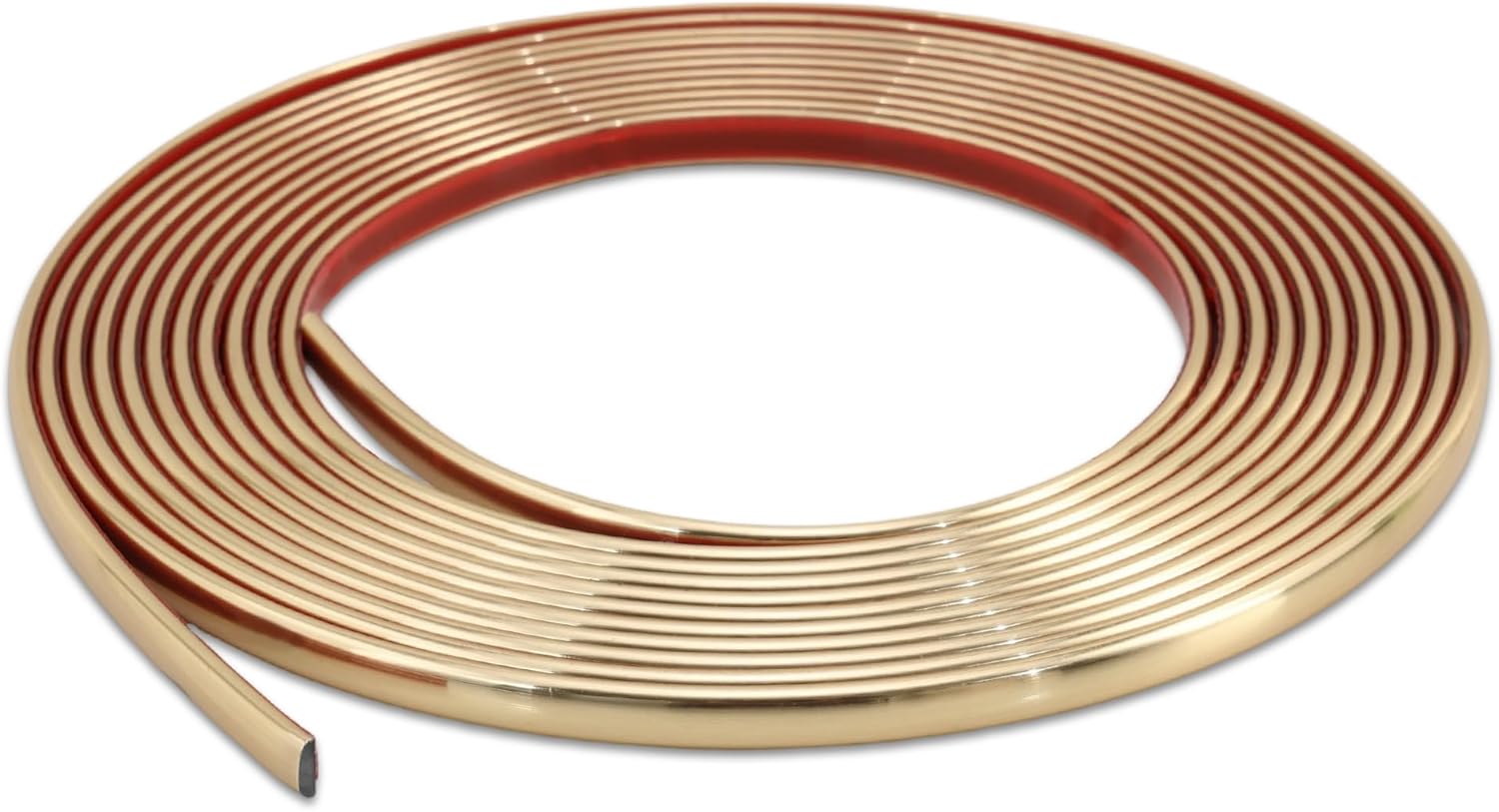 Trimold 32.8ft Brushed Gold Peel and Stick Molding Trim, Flexible Mirror Wall Ceiling Floor Cabinet Tile Edge Moulding
