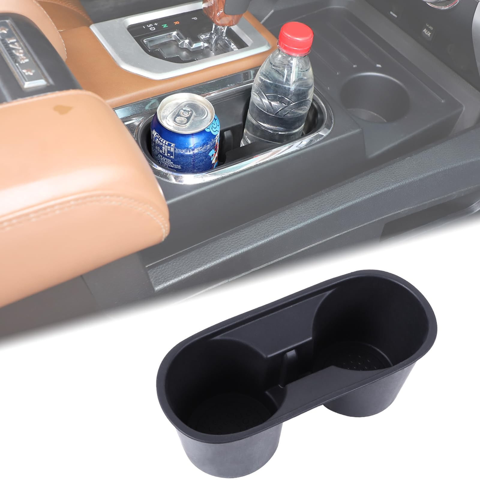 Aunginsy Center Console Cup Holder Protector Compatible with Toyota Tundra 2014-2021 Central Control Gear Shifter Drink Cup Holder Organizer Tray
