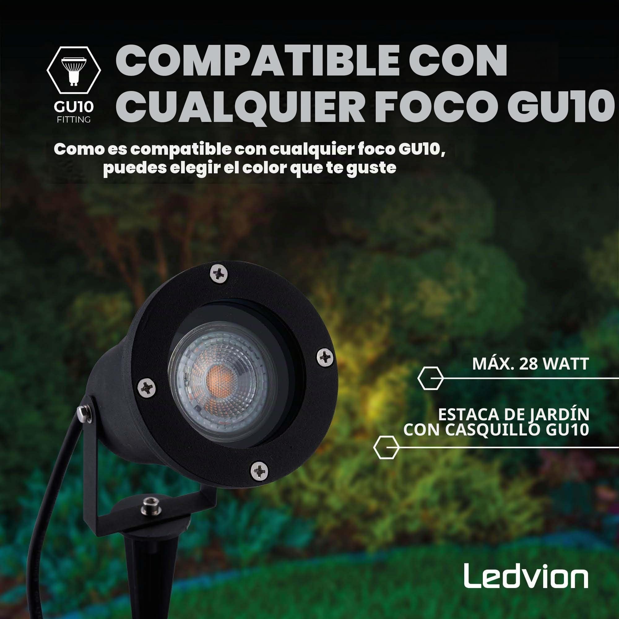 Ledvion 6 piezas Foco de Jardín LED IP65 GU10 piqueta sin bombilla